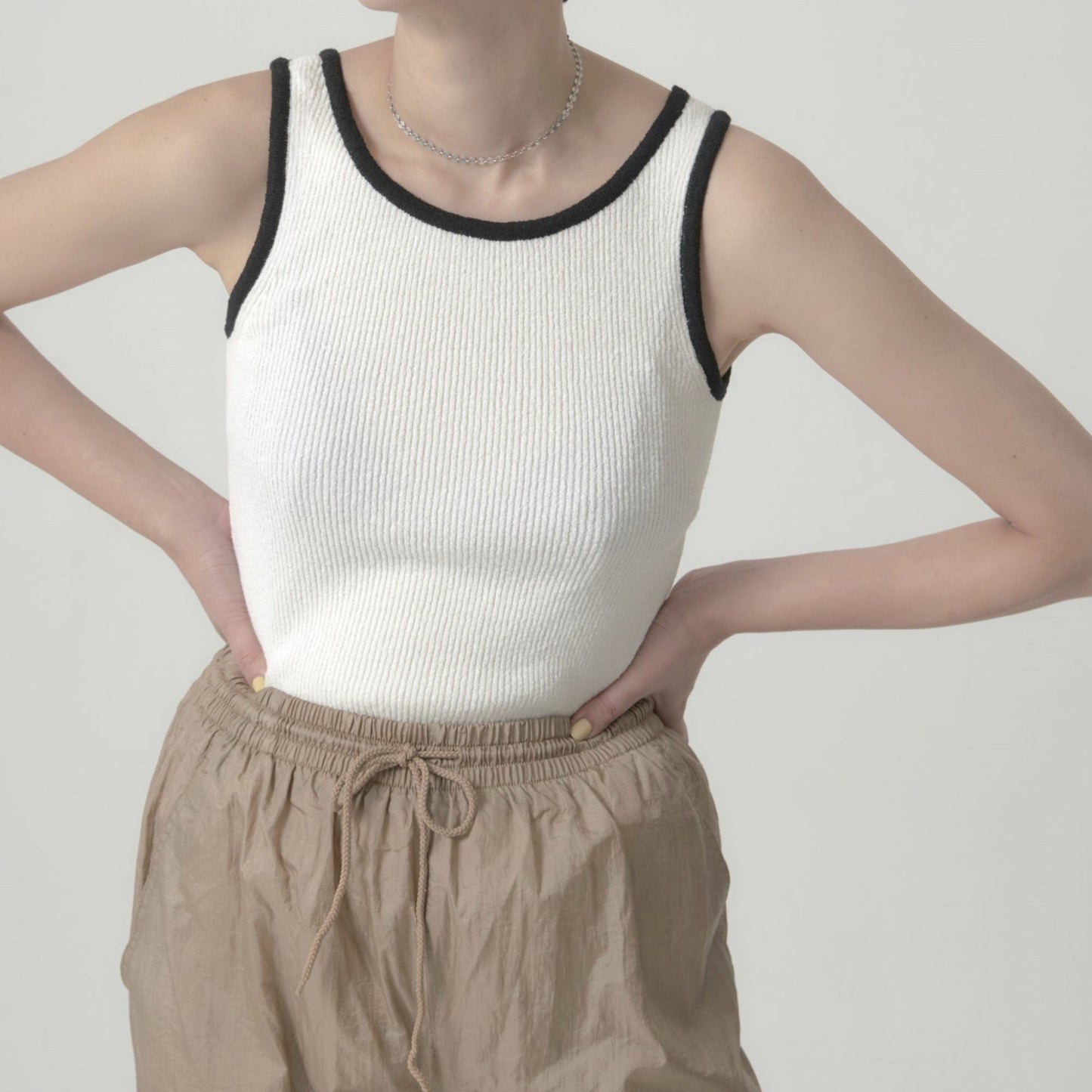RIB SKIN SUIT WHITE