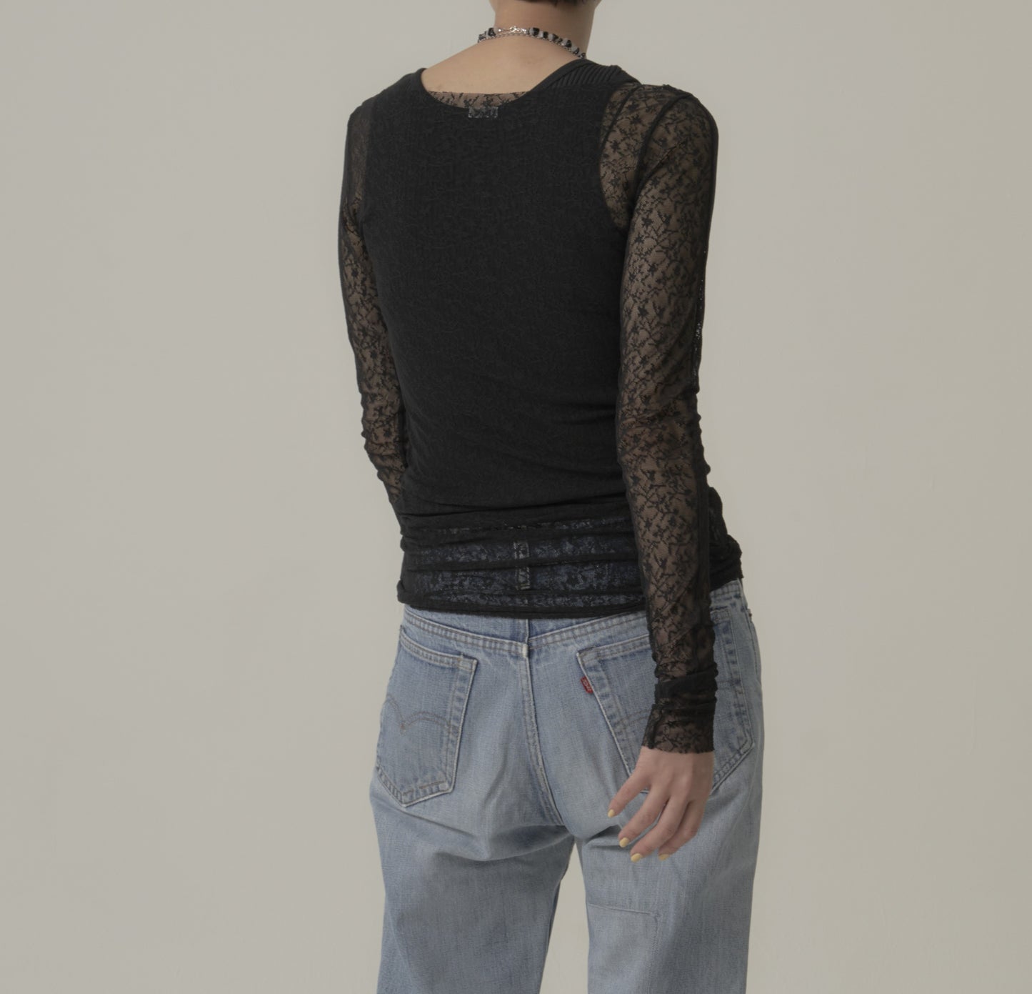 SKIN LACE TOP BLACK