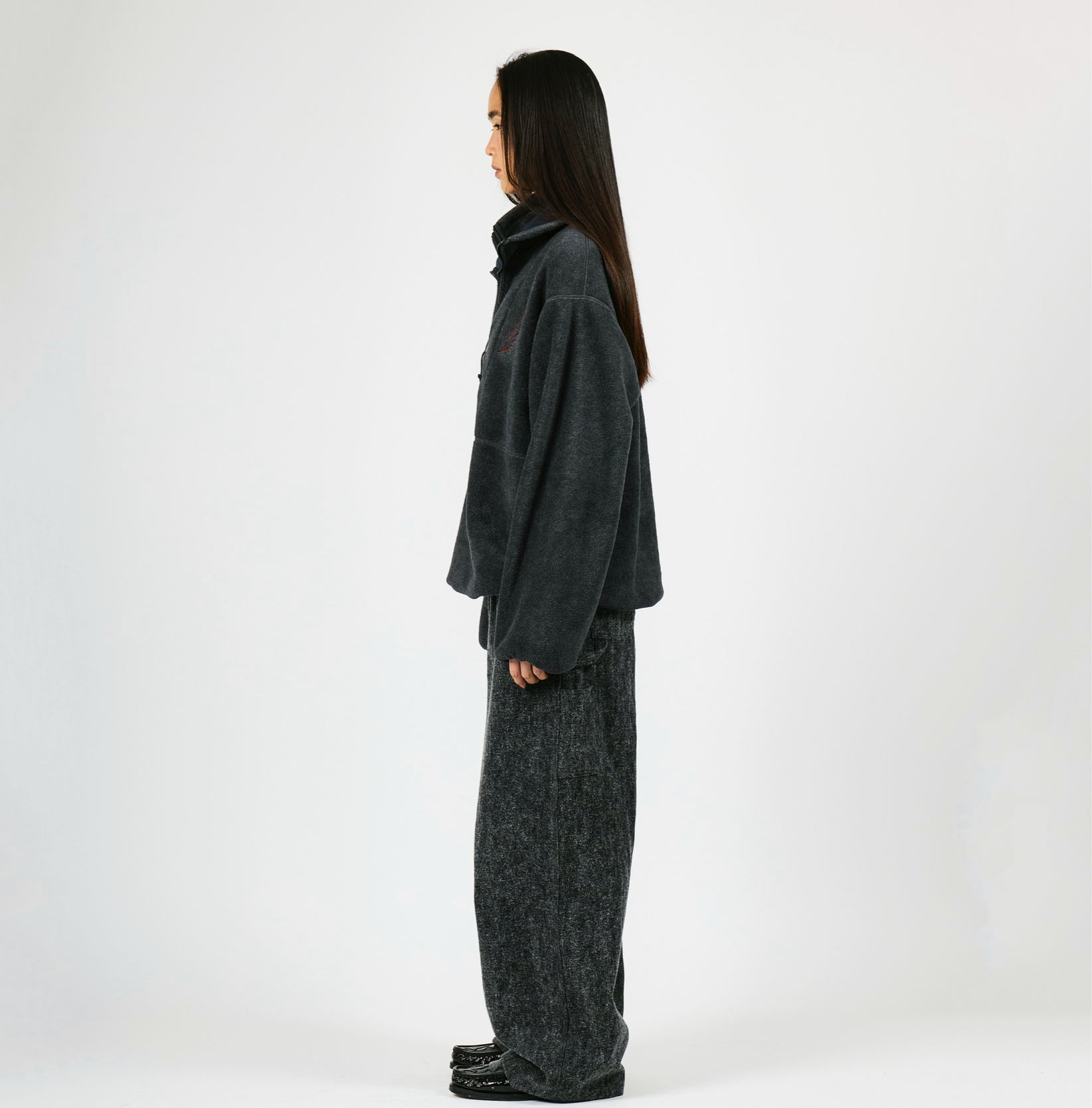 FLEECE W ZIP PULLOVER