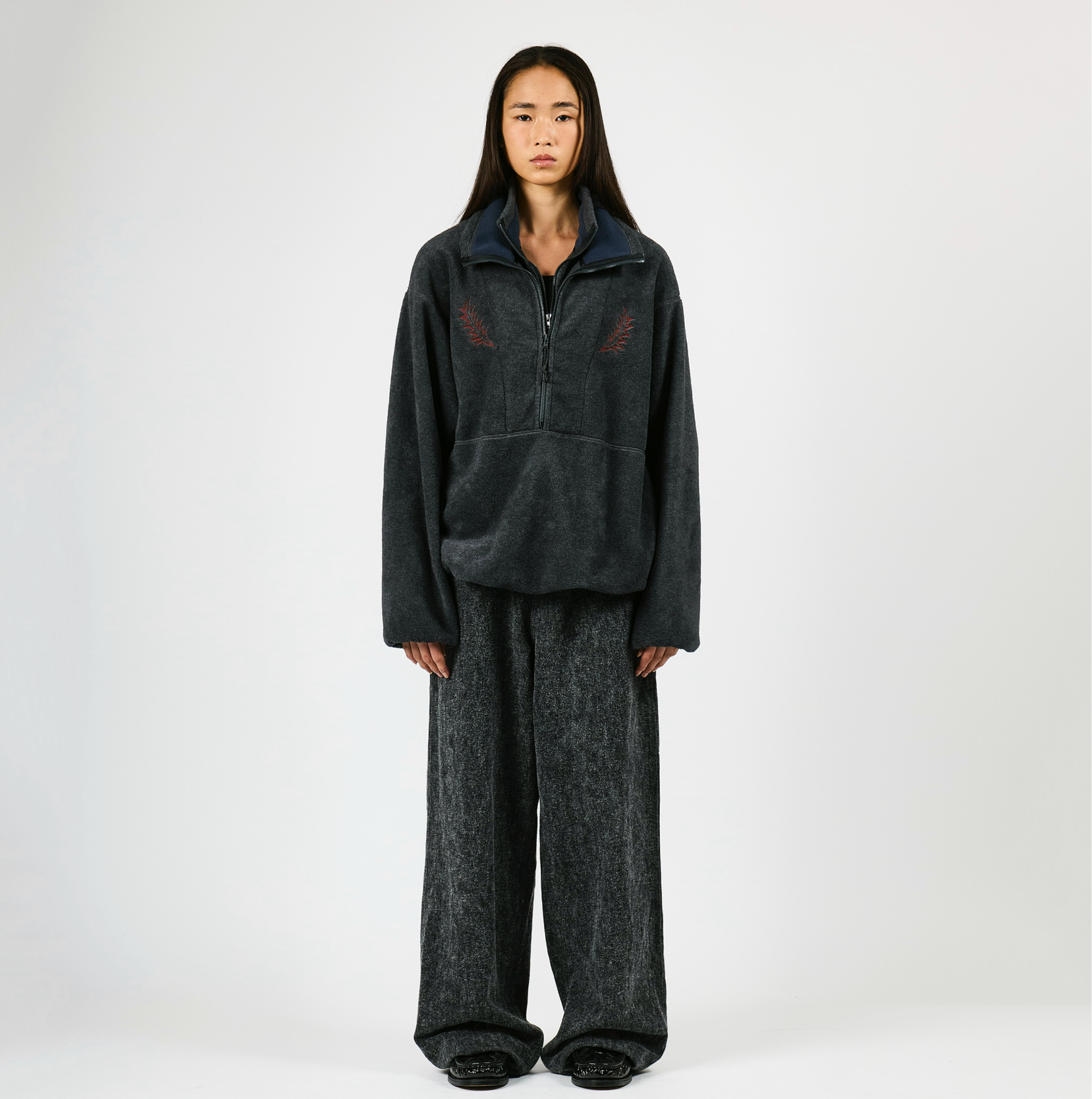 FLEECE W ZIP PULLOVER