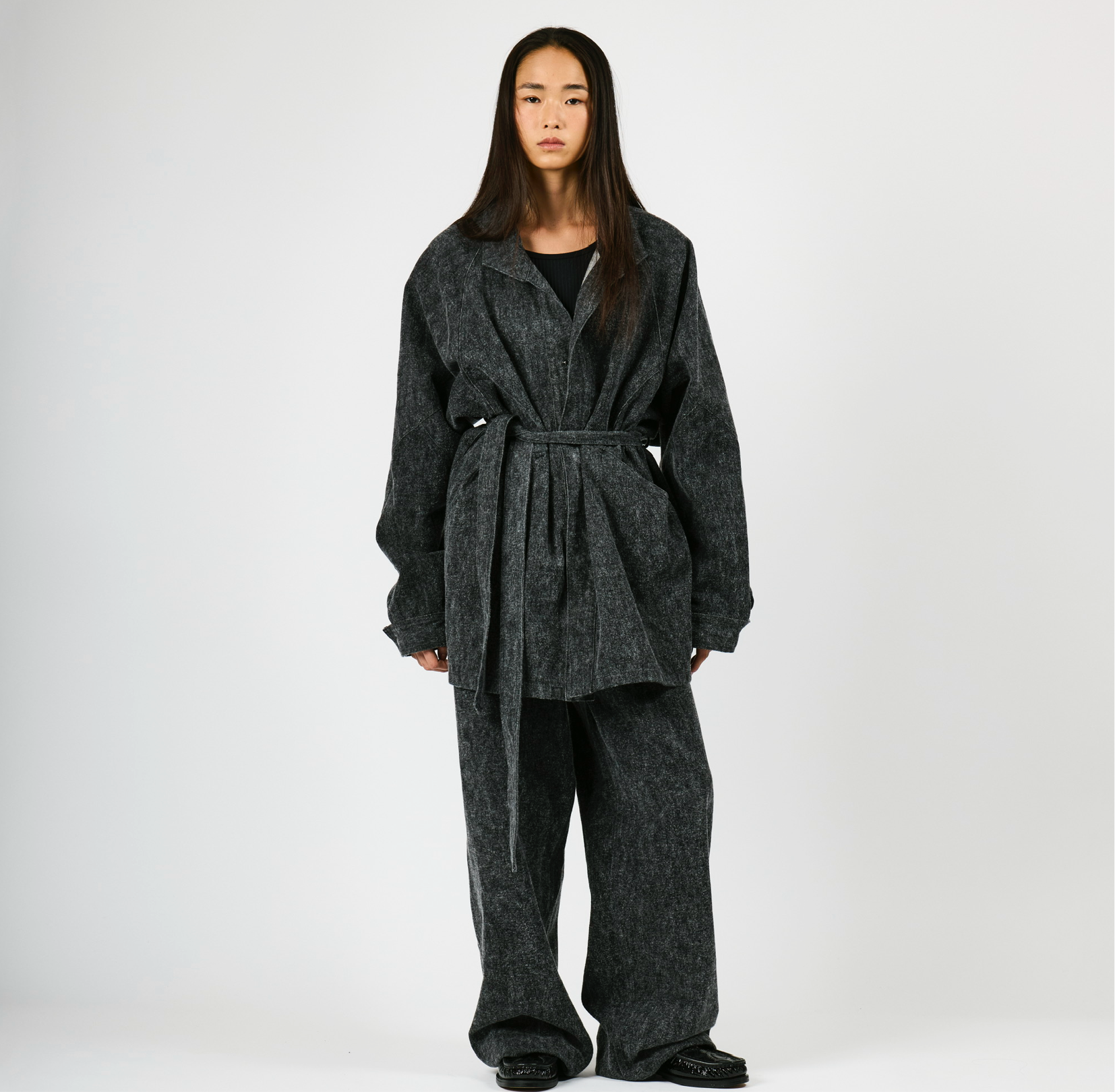 BRUSHED INDIGO DENIM COAT