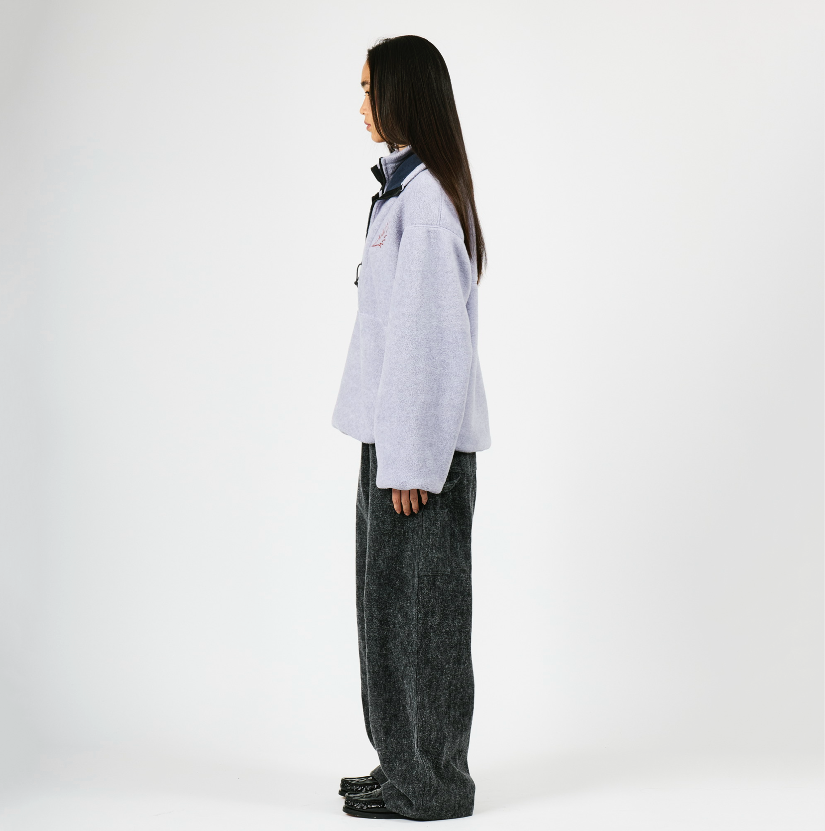 FLEECE W ZIP PULLOVER