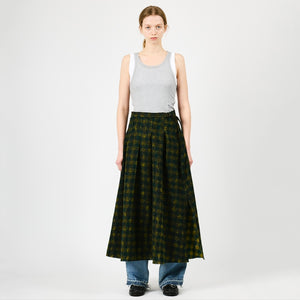 LACE CHECK COVER SKIRT