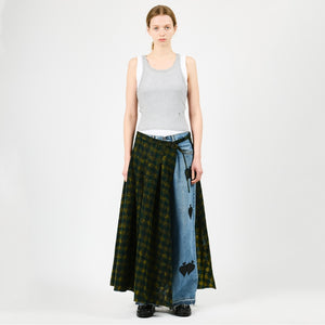 LACE CHECK COVER SKIRT