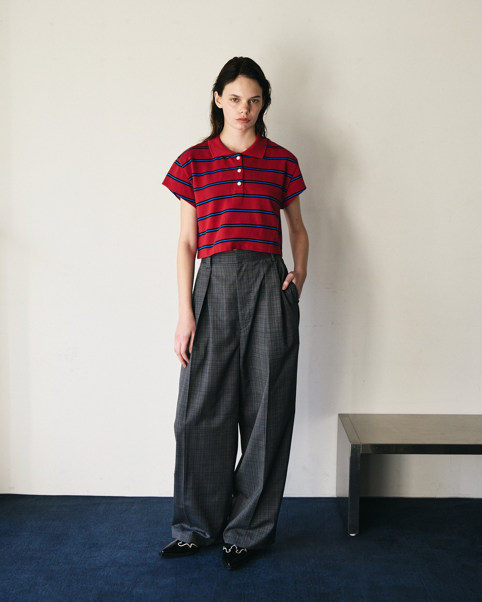 PIQUE BORDER SHORT POLO – TanC TOKYO