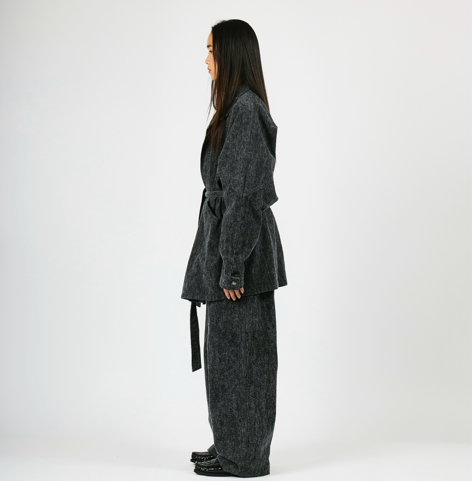 BRUSHED INDIGO DENIM COAT